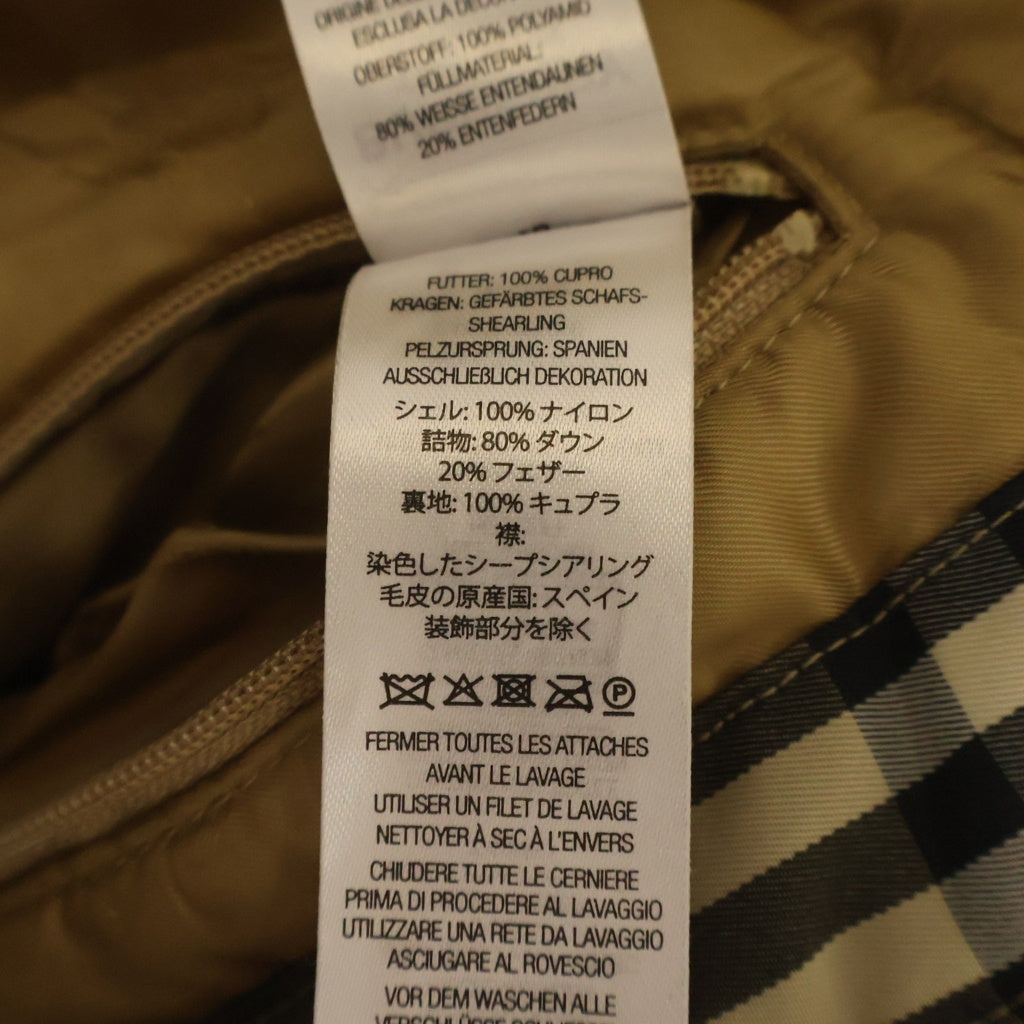 SUPREME(シュプリーム) ×Burberry 22SS Shearling Collar Down Puffer Jacket バックロゴ刺繍 ノバチェック パファーダウンジャケット