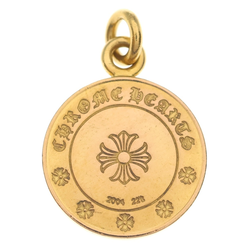 CHROME HEARTS(クロムハーツ) 22K CHRM ANGL MDL P/DIA エンジェルメダル PAVEダイヤ ペンダントトップ ゴールド