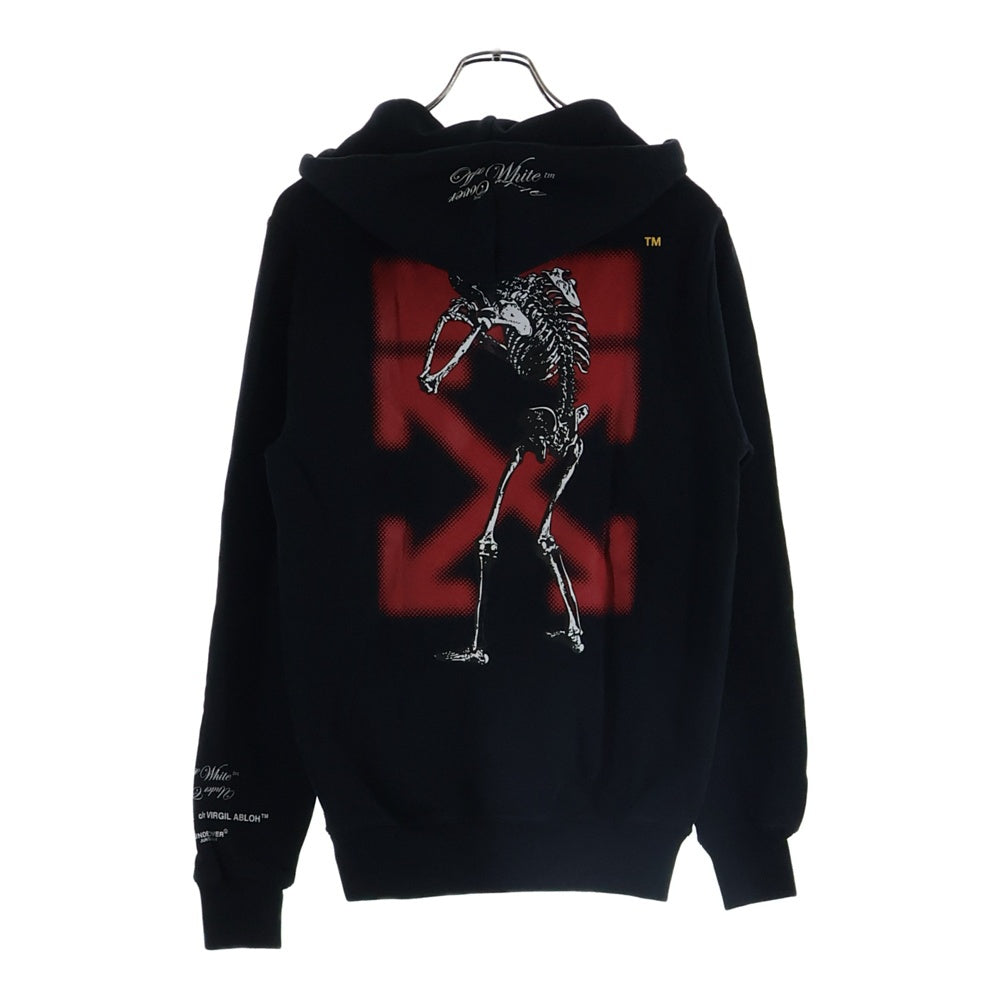 OFF-WHITE(オフホワイト) ×UNDERCOVER SKELETON RVRS HOODIE ロゴプリント パーカー ブラック