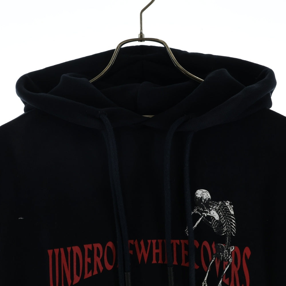 OFF-WHITE(オフホワイト) ×UNDERCOVER SKELETON RVRS HOODIE ロゴプリント パーカー ブラック