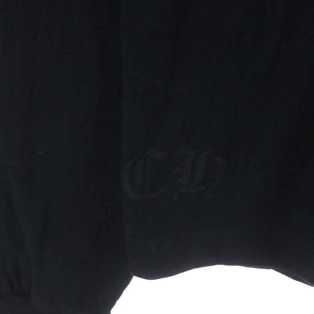 CHROME HEARTS(クロムハーツ) Neck Logo L/S Tee ネックロゴプリント ロングスリーブ 長袖Tシャツ カットソー ブラック