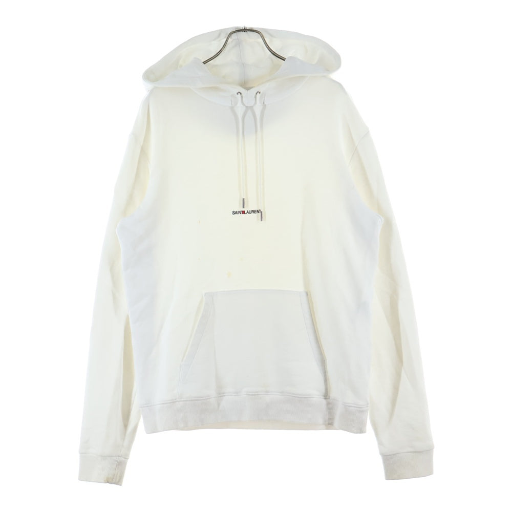 SAINT LAURENT PARIS(サンローランパリ) シグネチャーロゴ プルオーバーパーカー ホワイト 464581 YB2PG