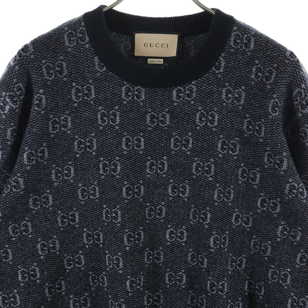 GUCCI(グッチ) GGウールジャカードセーター ニット ブラック 761549 XKDK5