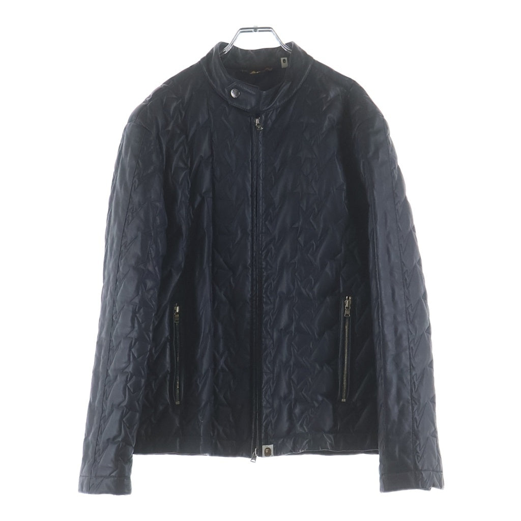 A BATHING APE(アベイシングエイプ) STAR COWHIDE JACKET スター 柄 キルティング カウハイド レザージャケット ブラック