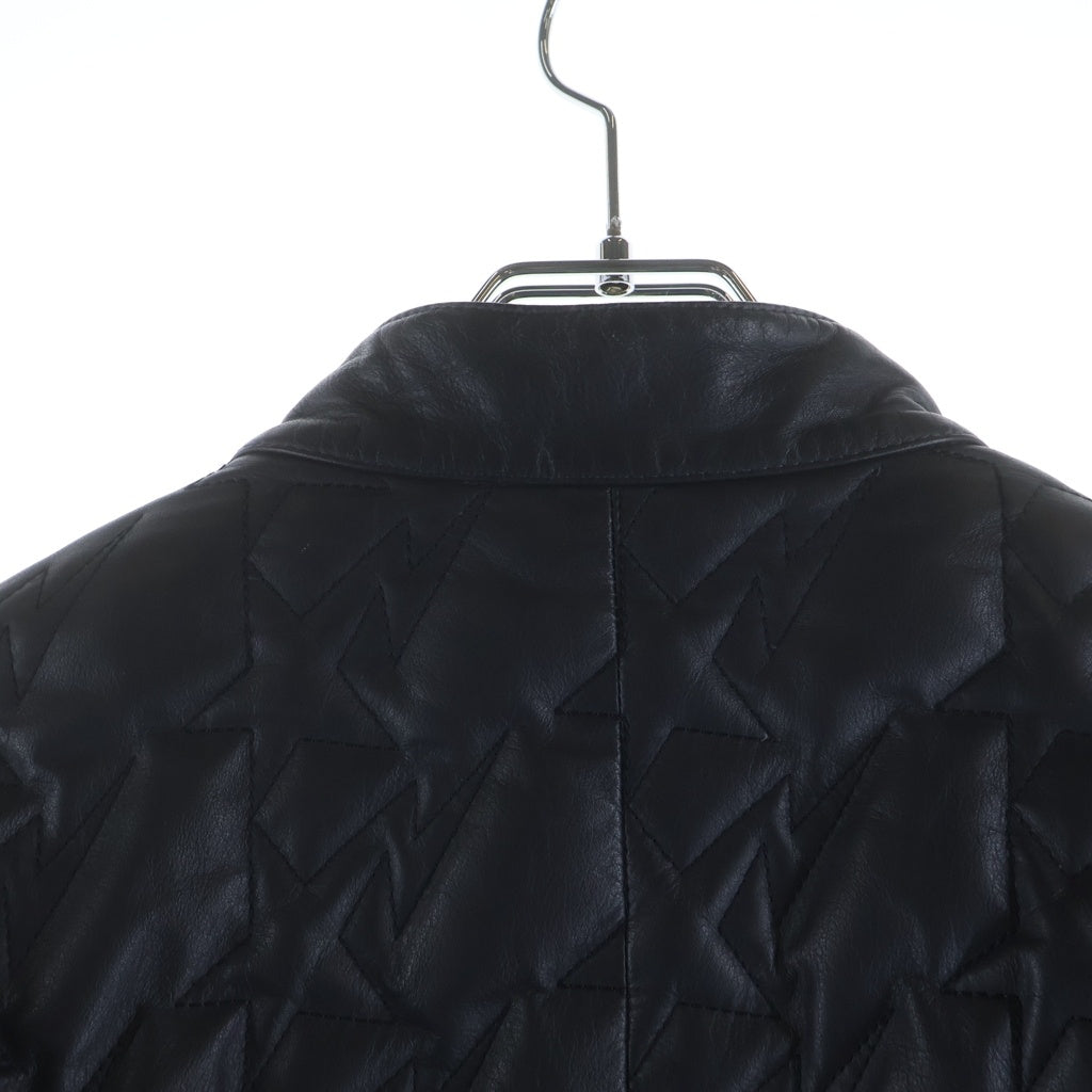 A BATHING APE(アベイシングエイプ) STAR COWHIDE JACKET スター 柄 キルティング カウハイド レザージャケット ブラック