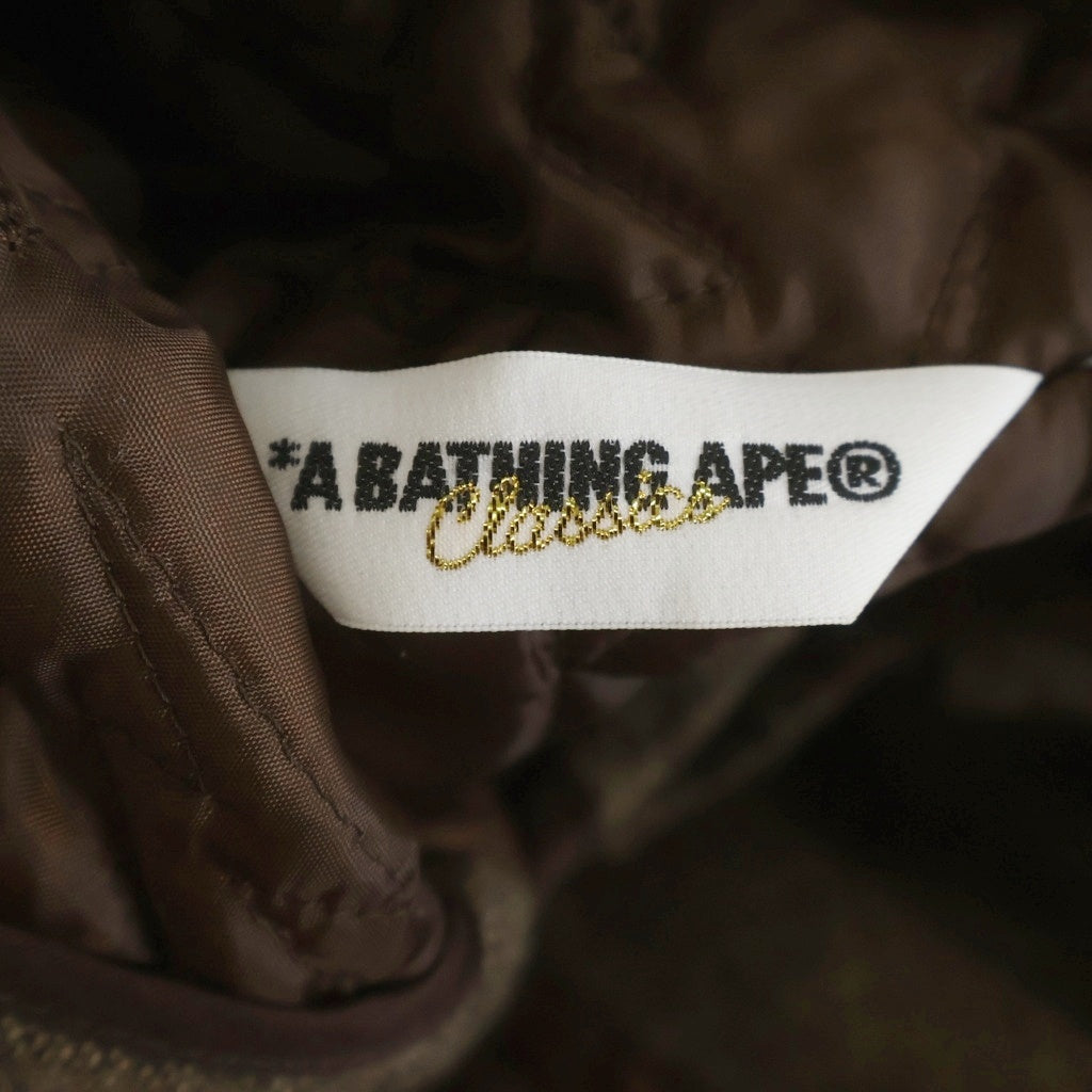 A BATHING APE(アベイシングエイプ) WOOL DUFFLE COAT 裏地キルティング ウール ダッフル フーディー ジップアップ コート ブラウン