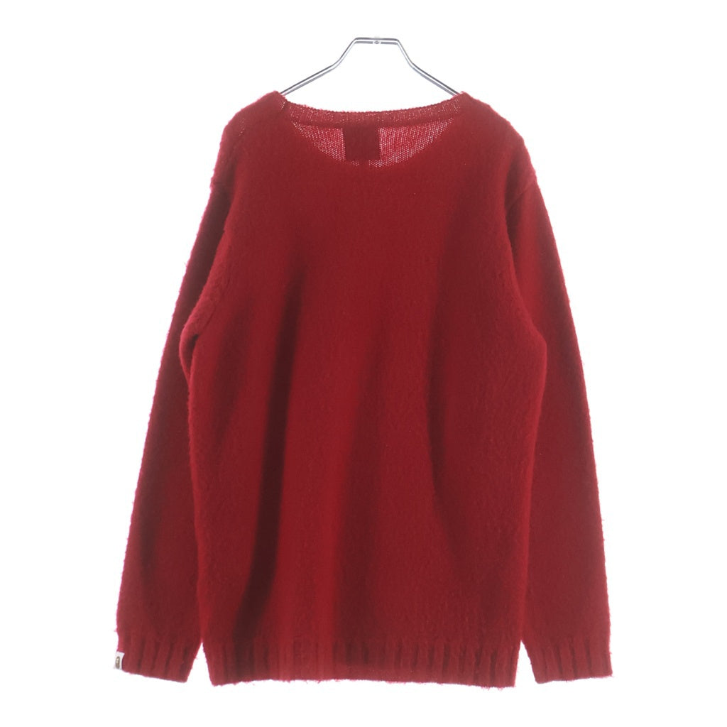 A BATHING APE(アベイシングエイプ) CREW NECK KNIT SWEATER クール ネックニットセーター レッド