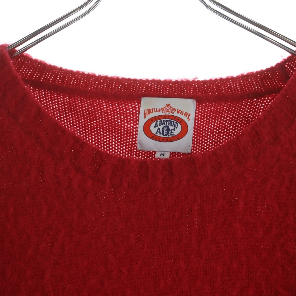 A BATHING APE(アベイシングエイプ) CREW NECK KNIT SWEATER クール ネックニットセーター レッド