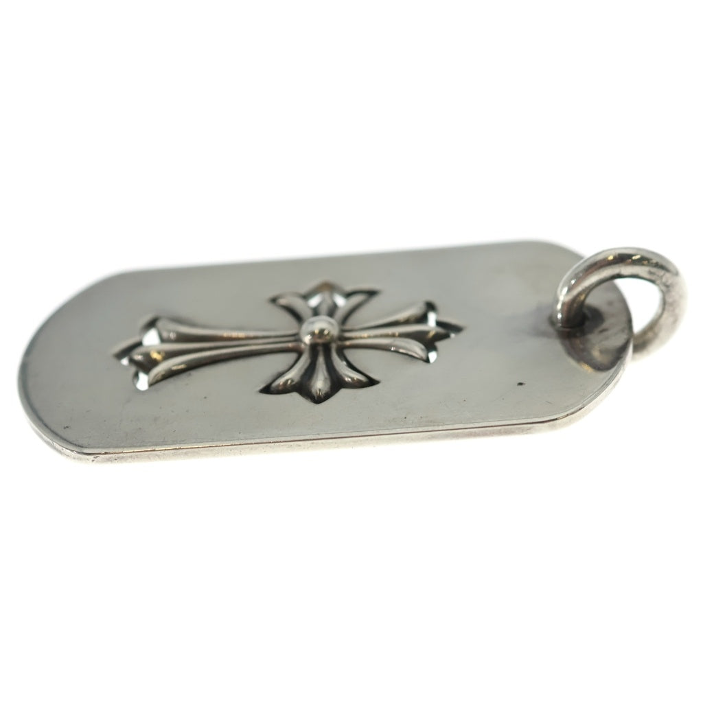 CHROME HEARTS(クロムハーツ) D TAG LRG TNY CRS カットアウトタイニーCHクロス ラージドッグタグ ネックレストップ シルバー