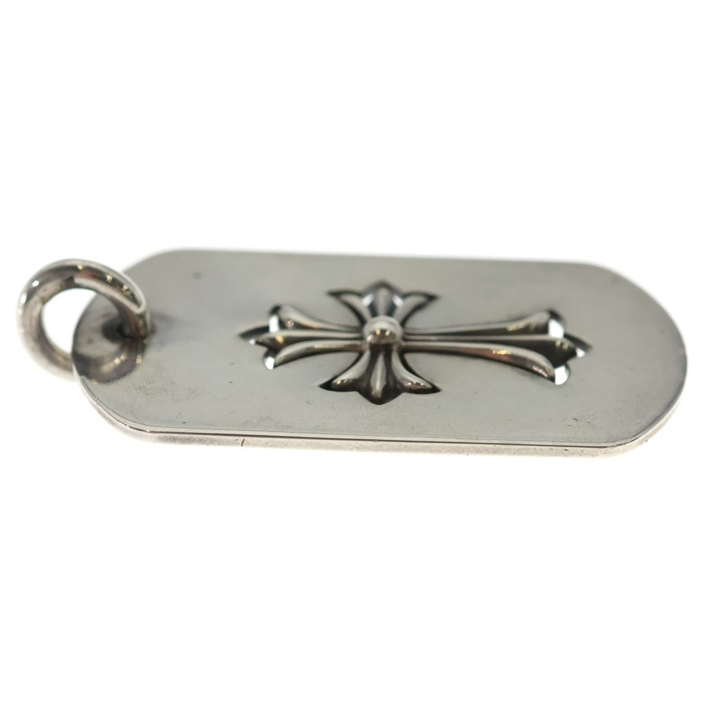 CHROME HEARTS(クロムハーツ) D TAG LRG TNY CRS カットアウトタイニーCHクロス ラージドッグタグ ネックレストップ シルバー
