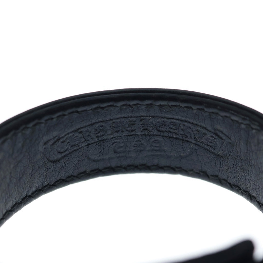 CHROME HEARTS(クロムハーツ) 3BTN 2SNP L&T リップアンドタン 3ボタン2スナップ レザーブレスレット ブラック/シルバー