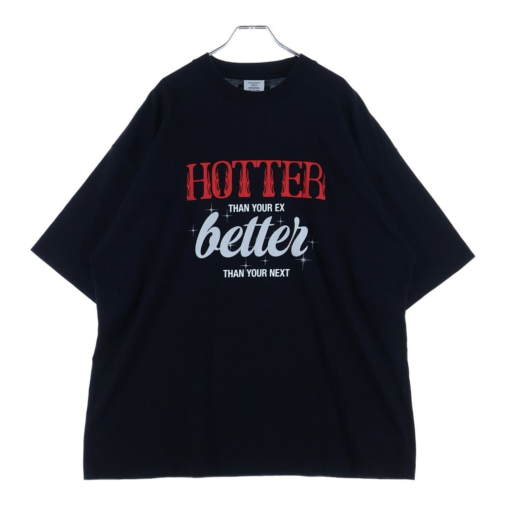 VETEMENTS(ヴェトモン) HOTTER THAN YOUR EX T-SHIRT プリントTシャツ 半袖カットソー ブラック UE52TR210B