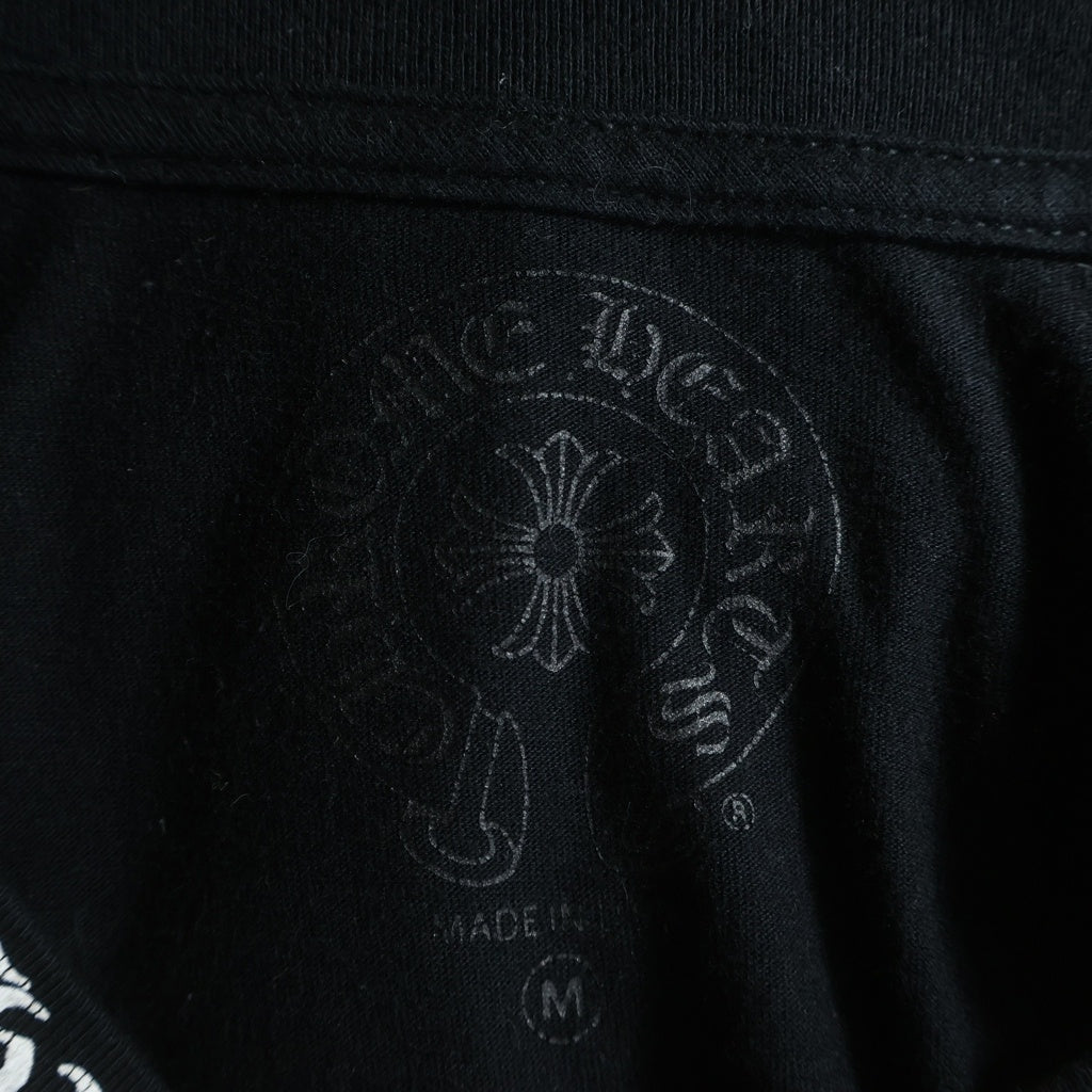 CHROME HEARTS(クロムハーツ) CH LS NECK LOGO ネックロゴプリント 袖ロゴ 長袖Tシャツ ロングスリーブカットソー ブラック