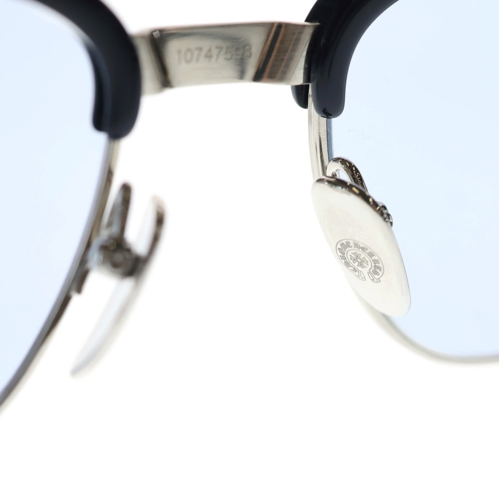 CHROME HEARTS(クロムハーツ) BONENNOISSEUR II テンプルCHクロス ハーフリム アイウェア 眼鏡 メガネ ブラック/シルバー