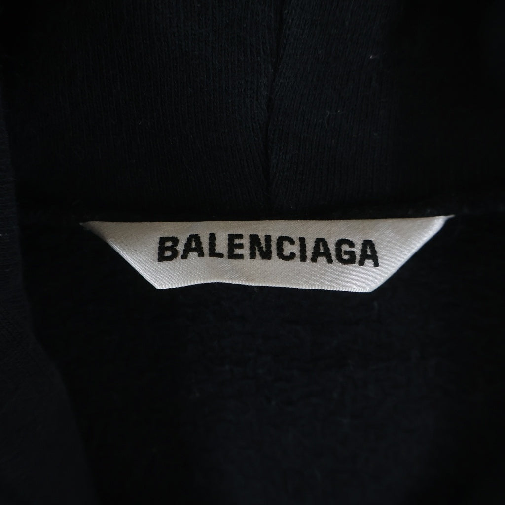 BALENCIAGA(バレンシアガ) Sacre Coeur Notre Dame HOODIE 641529 TJVE5 ロゴプリントプルオーバーパーカー フーディー ブラック