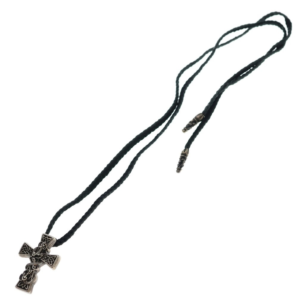 CHROME HEARTS(クロムハーツ) CELTIC CROSS XS ケルティッククロス Wレザーブレイドネックレス シルバー レディース