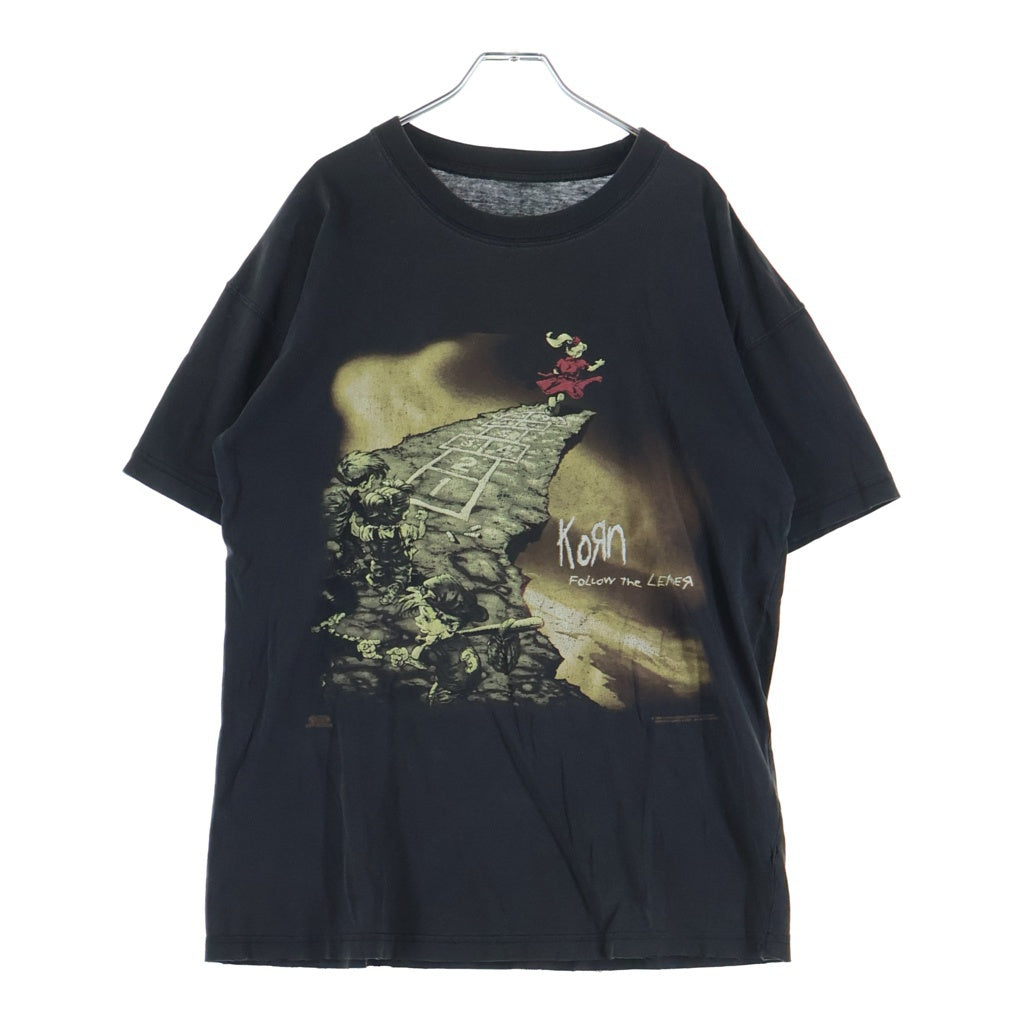 VINTAGE(ヴィンテージ) KORN FOLLOW THE LEADER 両面プリント 半袖Tシャツ ブラック