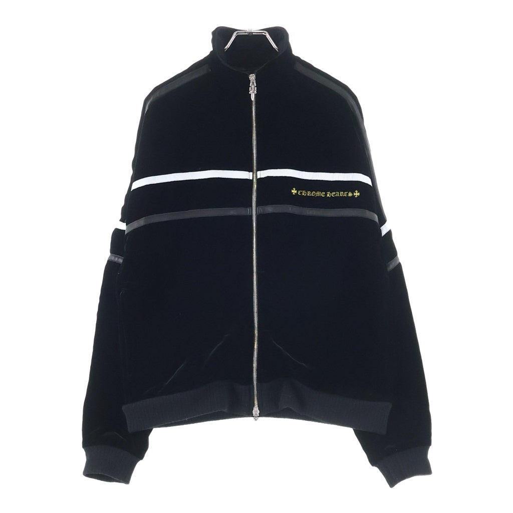 CHROME HEARTS(クロムハーツ) VELVET TRACK JACKET ロゴ刺繍 ベロア トラックジャケット ネイビー