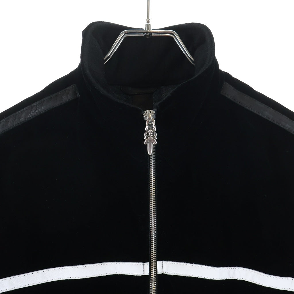 CHROME HEARTS(クロムハーツ) VELVET TRACK JACKET ロゴ刺繍 ベロア トラックジャケット ネイビー