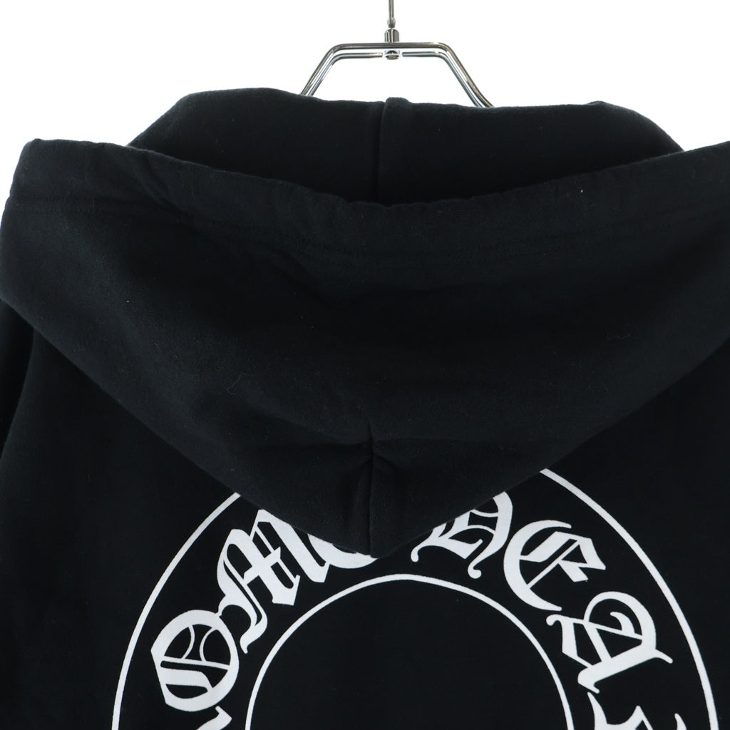 CHROME HEARTS(クロムハーツ) SWTSHRT PLVR 袖フローラル バックホースシュープリント スウェット プルオーバーパーカー ブラック