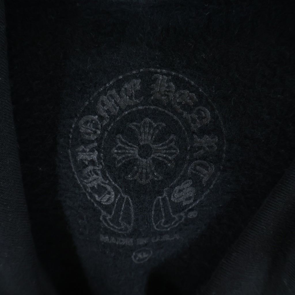 CHROME HEARTS(クロムハーツ) SWTSHRT PLVR 袖フローラル バックホースシュープリント スウェット プルオーバーパーカー ブラック