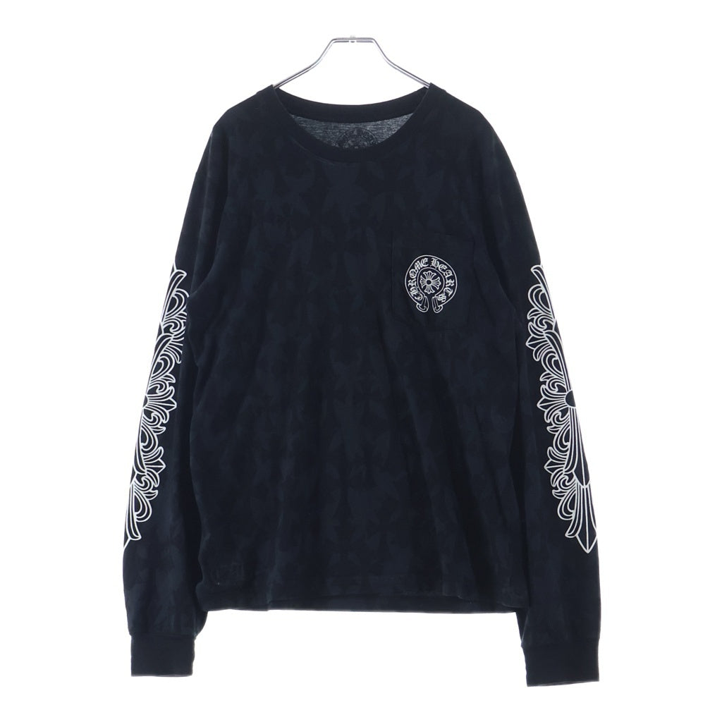 CHROME HEARTS(クロムハーツ) Graveyard Cemetery Cross L/S Tee グレイブヤードセメタリークロス長袖Tシャツ ブラック