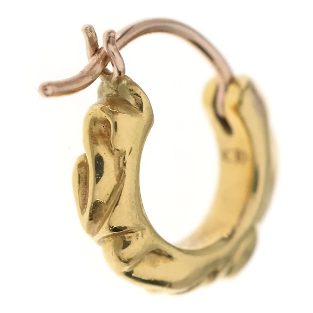CHROME HEARTS(クロムハーツ) 22K TNY HOOP SCRL タイニースクロールフープ ゴールドピアス ゴールド