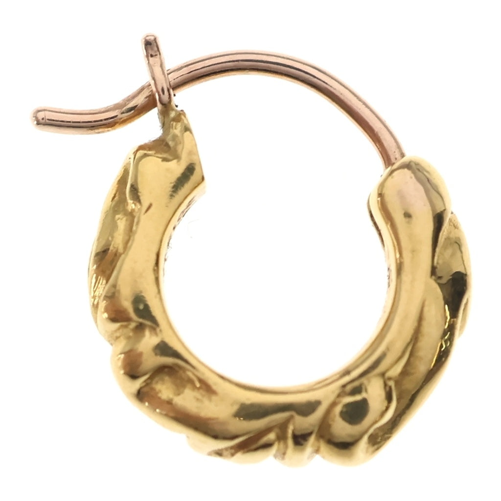 CHROME HEARTS(クロムハーツ) 22K TNY HOOP SCRL タイニースクロールフープ ゴールドピアス ゴールド
