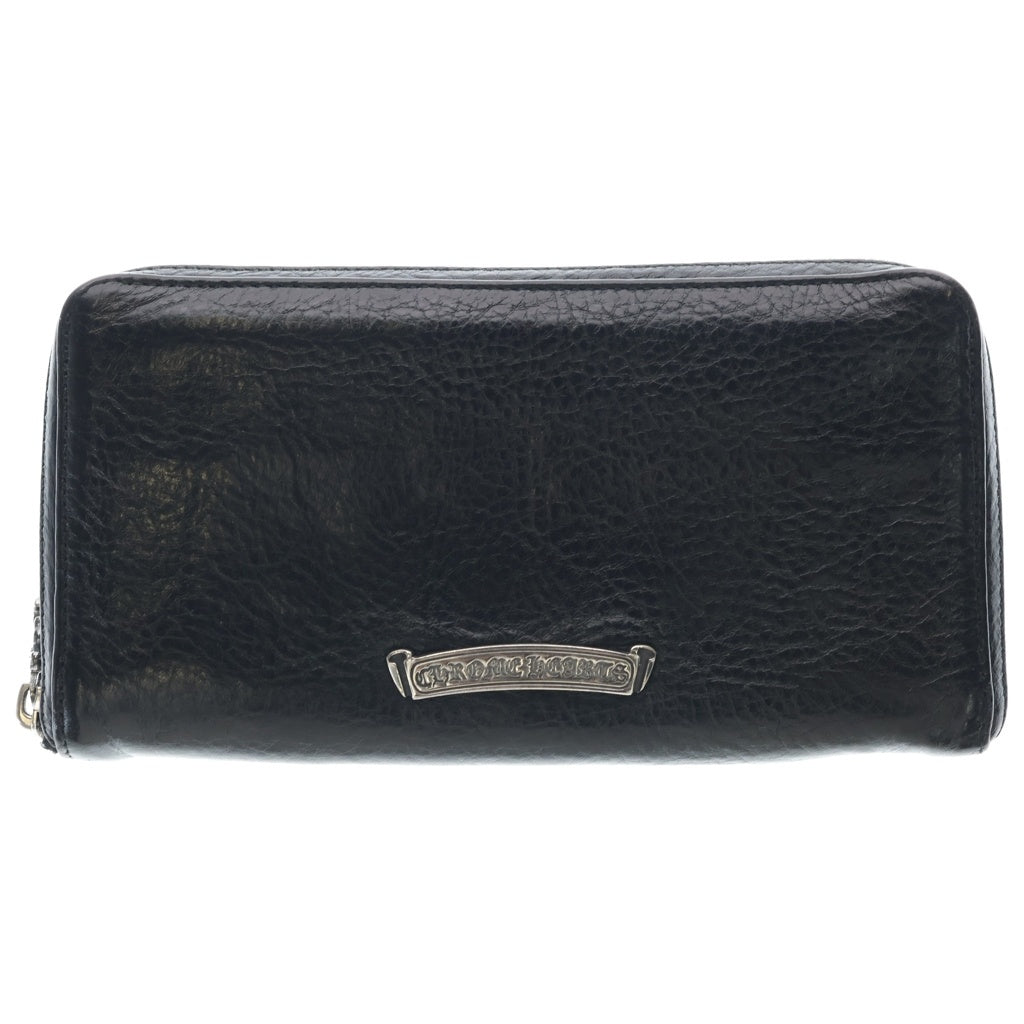 CHROME HEARTS(クロムハーツ) REC F ZIP SCROLL LABEL ラウンドジップ スクロールラベル レザーウォレット 財布 ブラック レディース