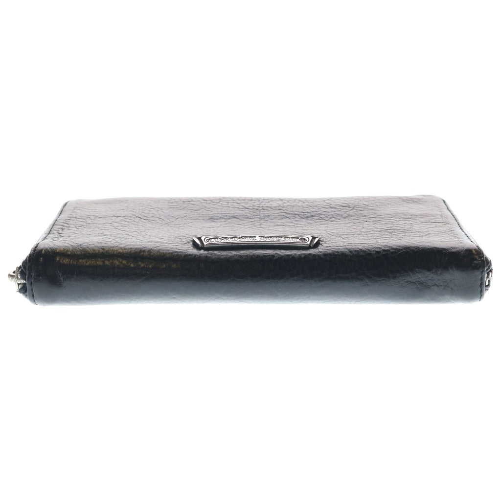 CHROME HEARTS(クロムハーツ) REC F ZIP SCROLL LABEL ラウンドジップ スクロールラベル レザーウォレット 財布 ブラック レディース