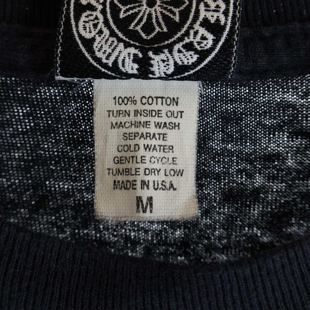 CHROME HEARTS(クロムハーツ) OLD Horseshoe Tee オールドモデル ホースシュー刺繍ポケット クルーネック半袖Tシャツカットソー ブラック