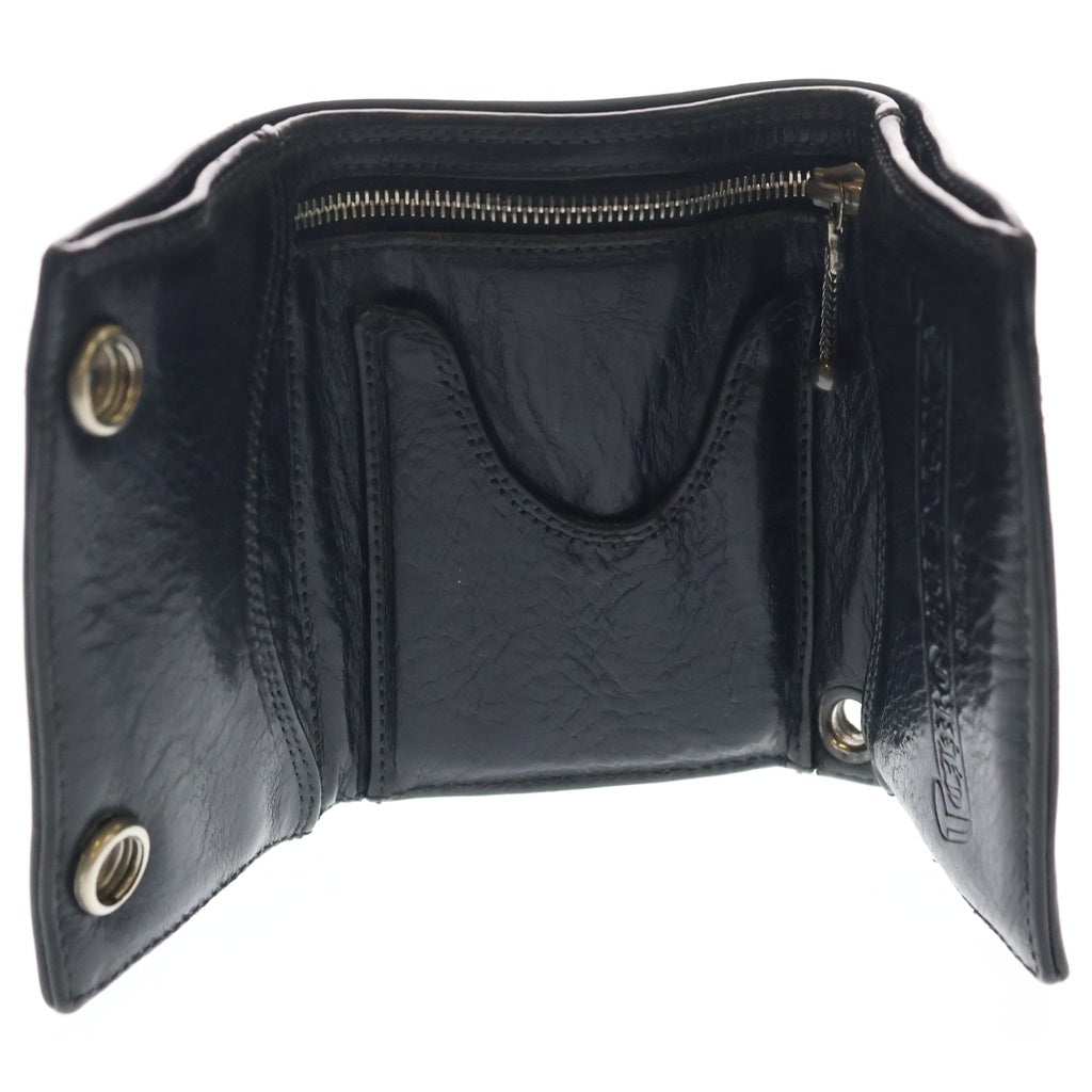 CHROME HEARTS(クロムハーツ) 3FOLD 3フォールド ハートボタン レザーウォレット 財布 ブラック