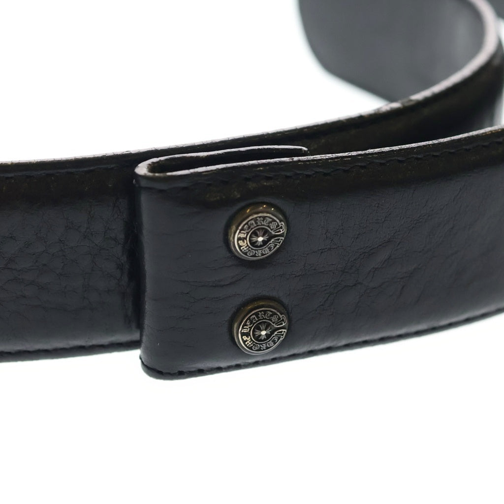 CHROME HEARTS(クロムハーツ) 1.5 STRAP 1.5インチ ホースシューリベッツ レザーベルトストラップ ブラック
