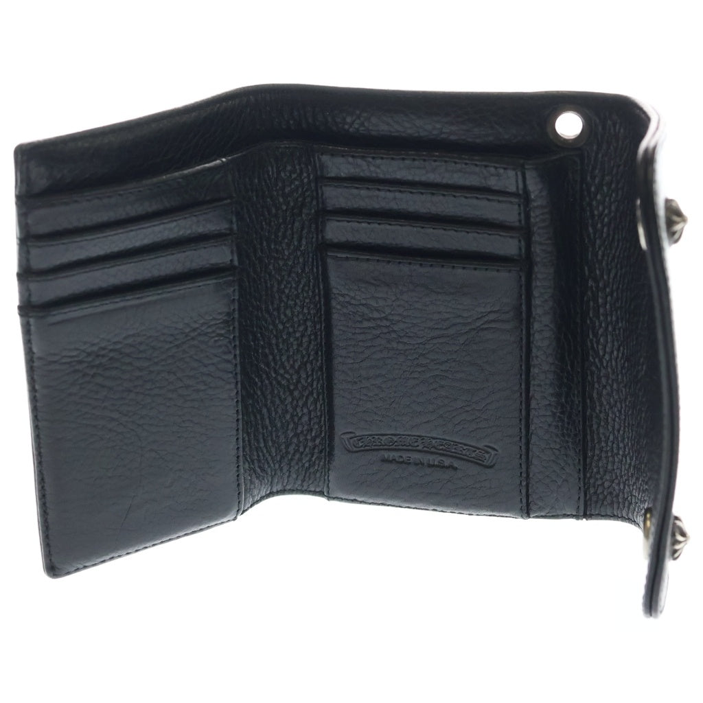CHROME HEARTS(クロムハーツ) WAVE MINI ウェーブミニ レザーウォレット 財布 ブラックBCA373