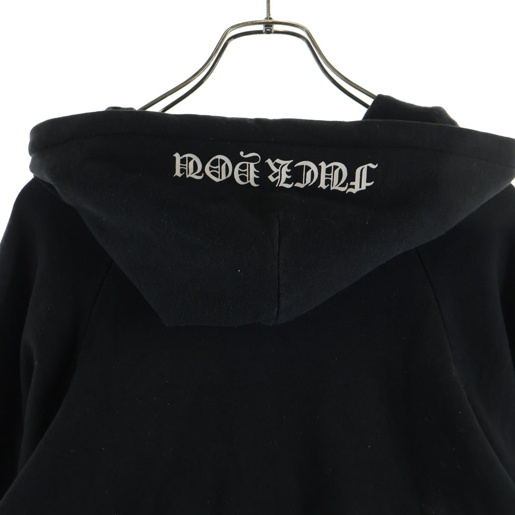 CHROME HEARTS(クロムハーツ) OLD THRML SWTSHRT HD ZIP 裏地サーマルアームロゴ バックホースシュープリント ダガージップアップパーカー ブラック