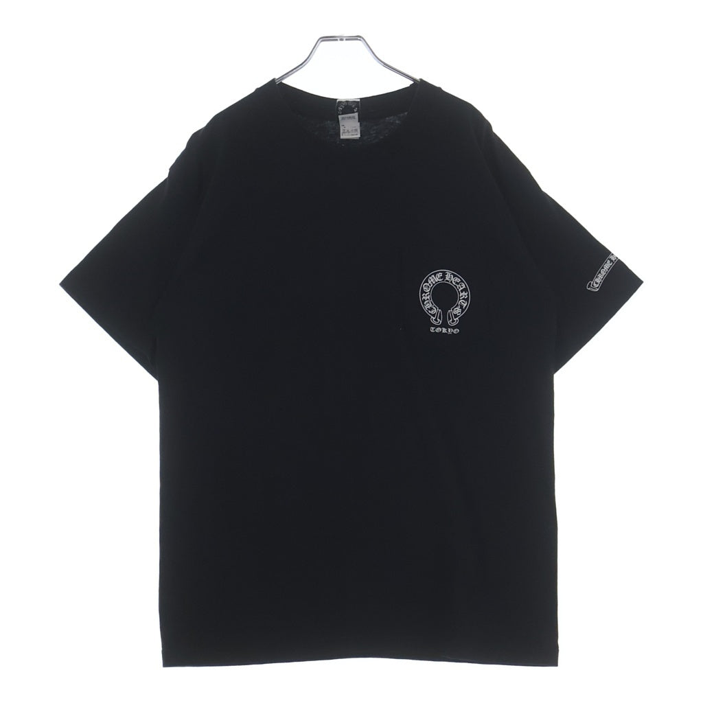 CHROME HEARTS(クロムハーツ) OLD CH T-SHIRT ホースシュー スクロールラベルプリント Tシャツ ブラック