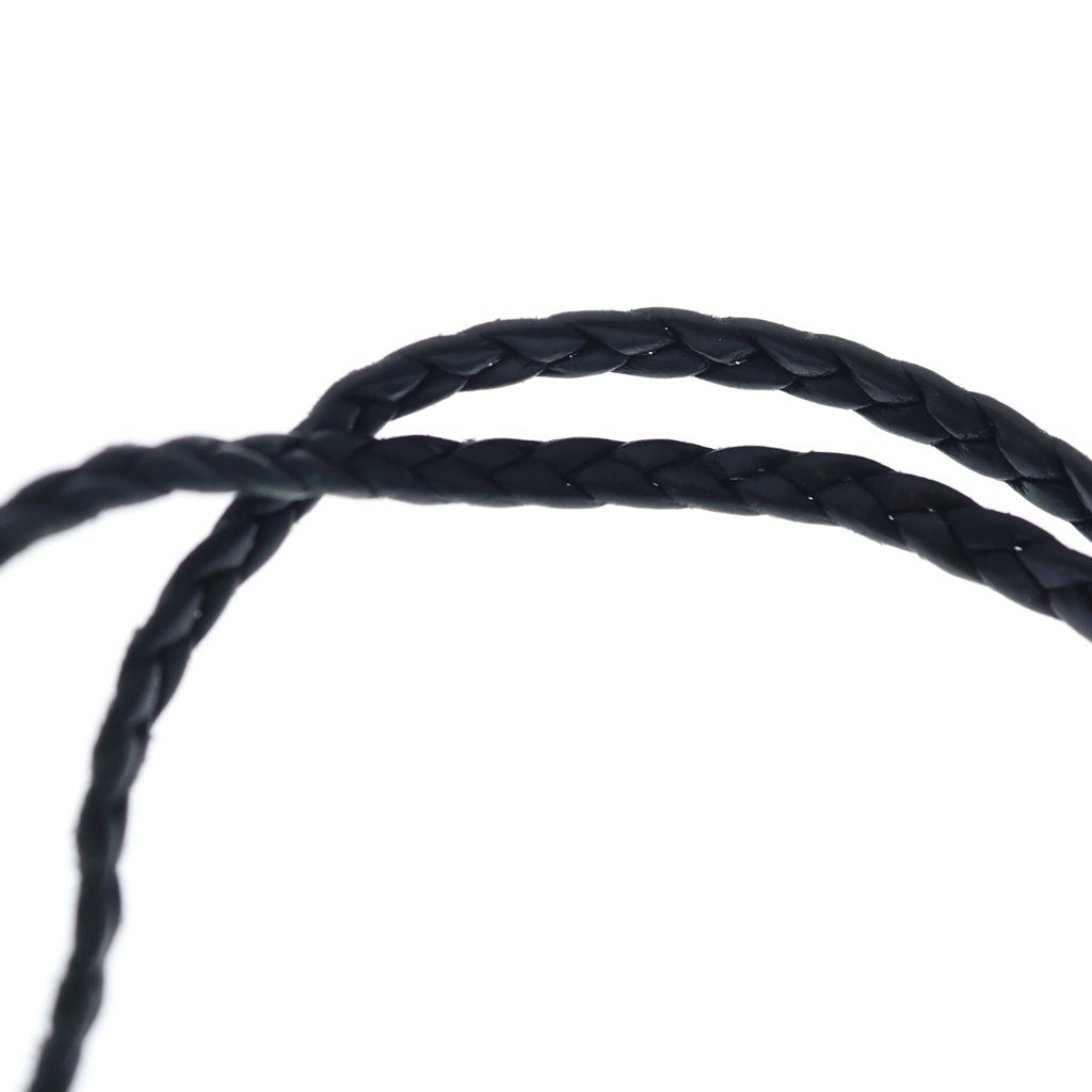 CHROME HEARTS(クロムハーツ) LEATHER BRAID SCROLL ネックレス レザーブレイドネックレス ブラック/シルバー BCA377