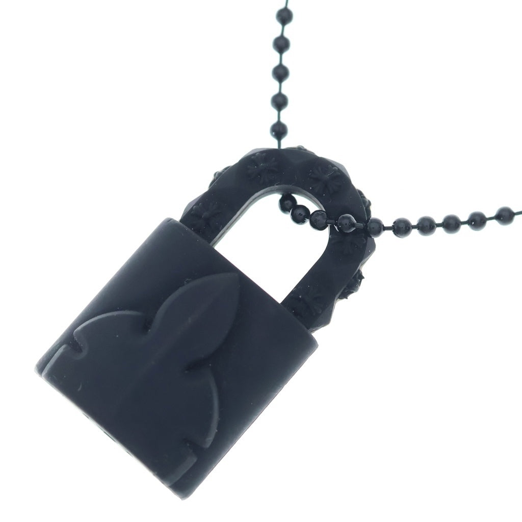 CHROME HEARTS(クロムハーツ) RUBBER PADLOCK FLERKNEE SLCN パドロック フレアニー ラバーネックレス シリコン ブラック