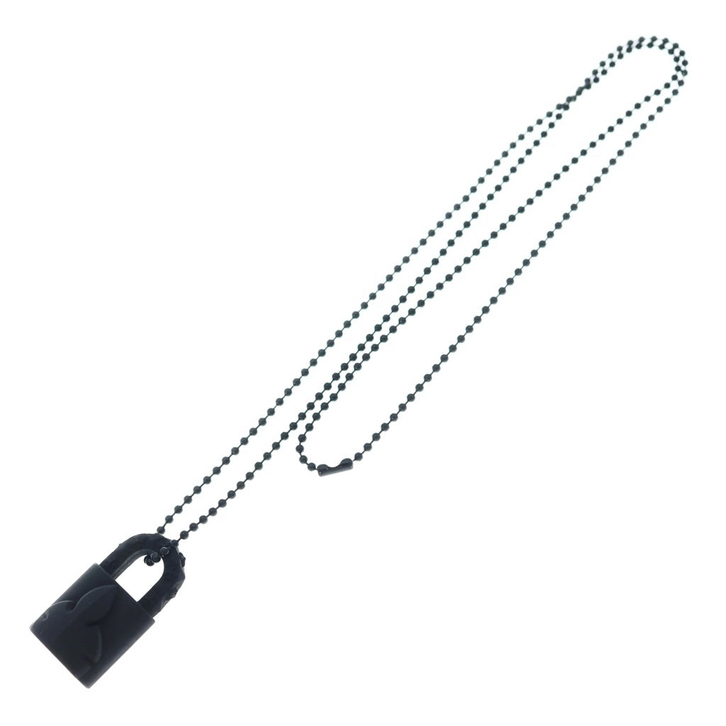 CHROME HEARTS(クロムハーツ) RUBBER PADLOCK FLERKNEE SLCN パドロック フレアニー ラバーネックレス シリコン ブラック