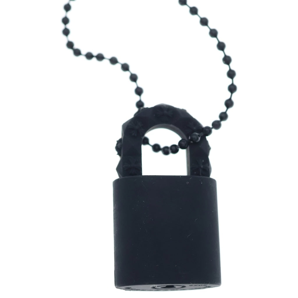 CHROME HEARTS(クロムハーツ) RUBBER PADLOCK FLERKNEE SLCN パドロック フレアニー ラバーネックレス シリコン ブラック