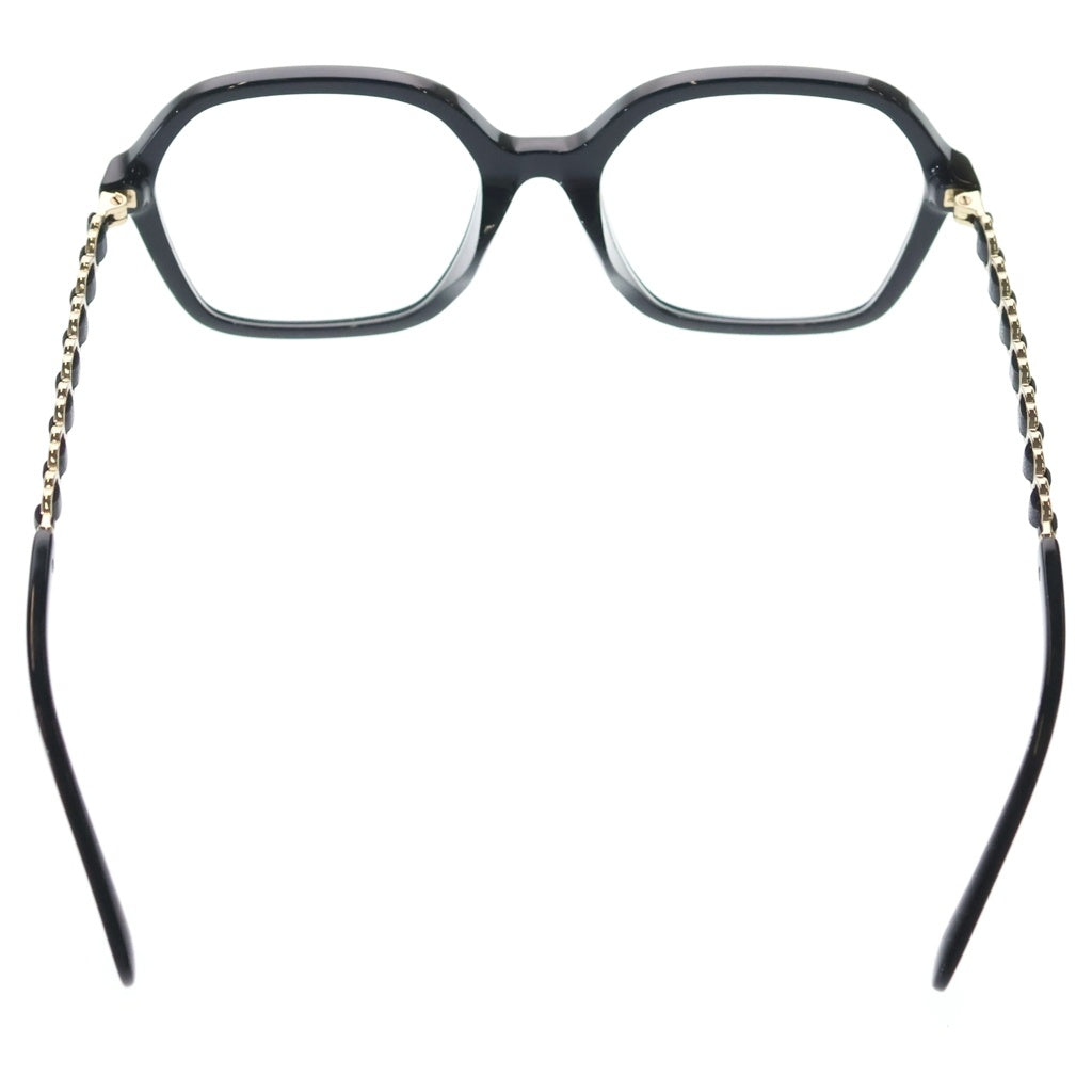 CHANEL(シャネル) スクエア シェイプ ココマーク テンプル チェーン メガネ アイウェア ブラック 3489Q-A