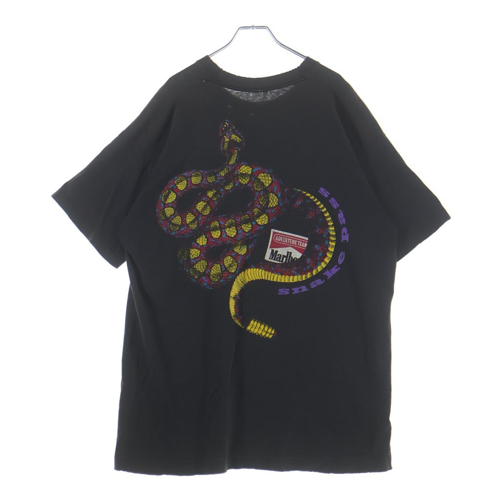 VINTAGE(ヴィンテージ) 90S MARLBORO SNAKE PASS POCKET TEE USA製 マルボロ スネークパス ポケット クルーネック半袖Tシャツカットソー ブラック