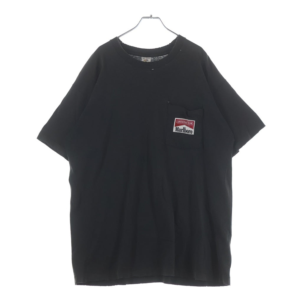 VINTAGE(ヴィンテージ) 90S MARLBORO SNAKE PASS POCKET TEE USA製 マルボロ スネークパス ポケット クルーネック半袖Tシャツカットソー ブラック