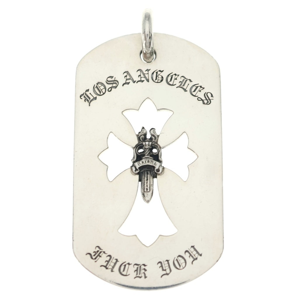 CHROME HEARTS(クロムハーツ) D TAG LRG LTD LA限定ラージドッグタグネックレストップ シルバー