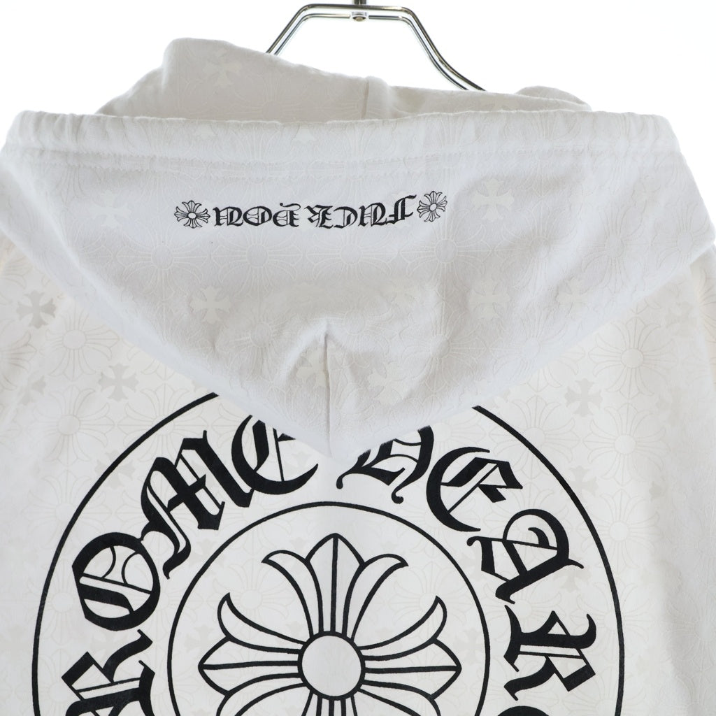 CHROME HEARTS(クロムハーツ) SWTSHRT HD ZIP CHプラス総柄バックホースプリントジップパーカー ホワイト