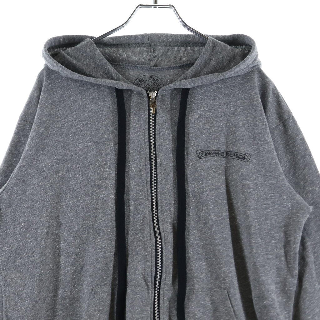 CHROME HEARTS(クロムハーツ) SWTSHRT HD ZIP バックフレアニープリントジップアップパーカー グレー