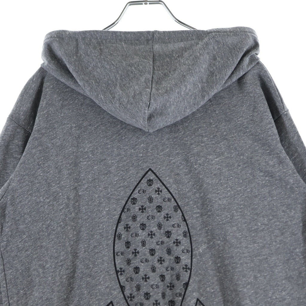 CHROME HEARTS(クロムハーツ) SWTSHRT HD ZIP バックフレアニープリントジップアップパーカー グレー