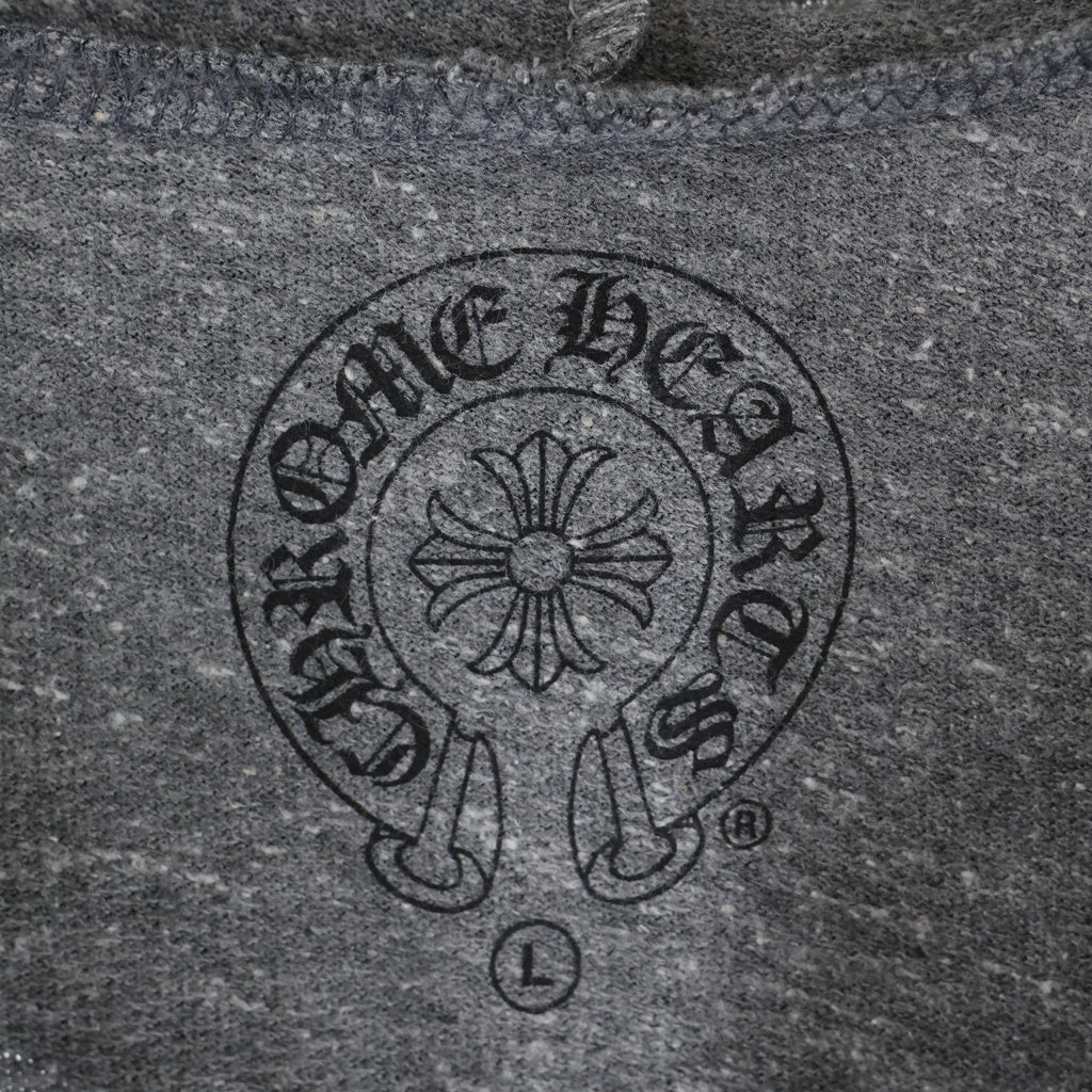 CHROME HEARTS(クロムハーツ) SWTSHRT HD ZIP バックフレアニープリントジップアップパーカー グレー