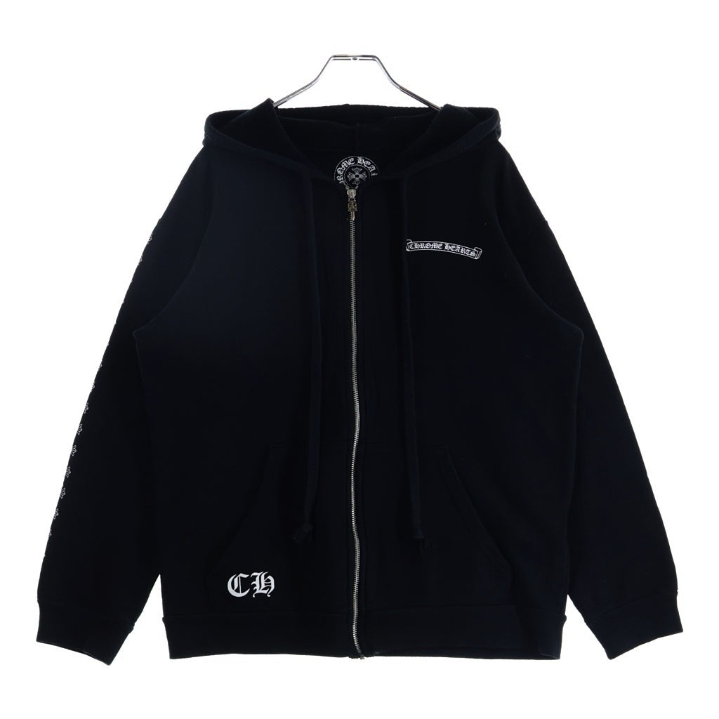 CHROME HEARTS(クロムハーツ) Zip Up Hoodie 袖Chプリント バックロゴ 