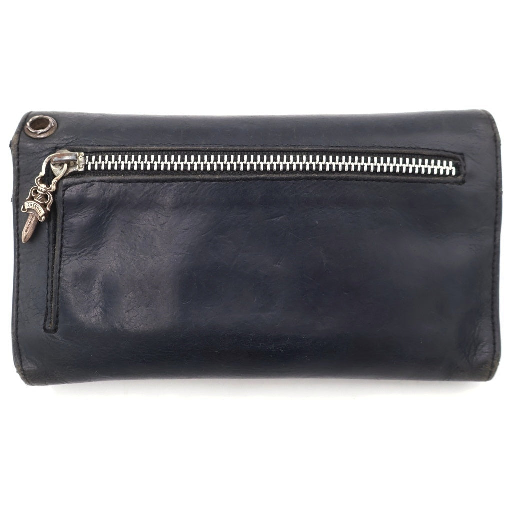 CHROME HEARTS(クロムハーツ) WAVE ウェーブ レザーウォレット 財布 ネイビーBCA375